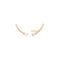 14kt Gold White Sapphire Curve Climber Stud Earrings